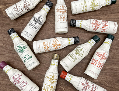 Variety of Fee Brothers bitters flavors